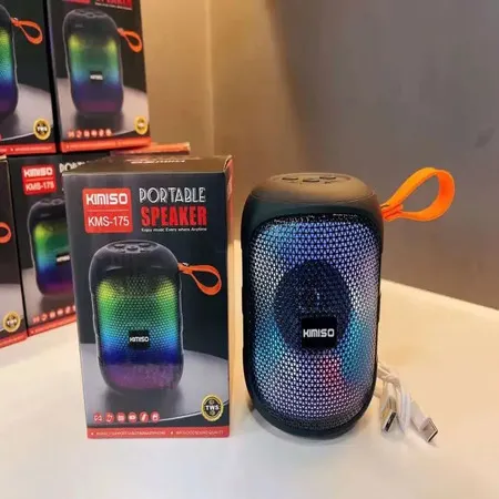 Φορητό Ηχείο Bluetooth με ραδιόφωνο , έγχρωμο φως για Ατμόσφαιρα KimiSO KMS-175 , ΜΑΥΡΟ